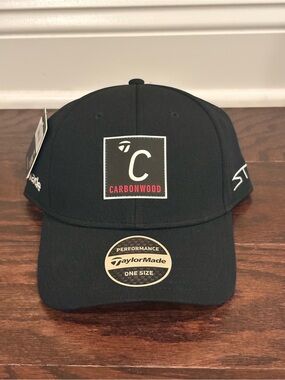 NEW TaylorMade Carbonwood Black Adjustable Performance Golf Hat/Cap Stealth 2 OS